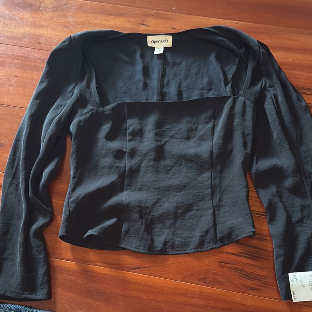 Open edit square neck long Sleeve Top BNWT